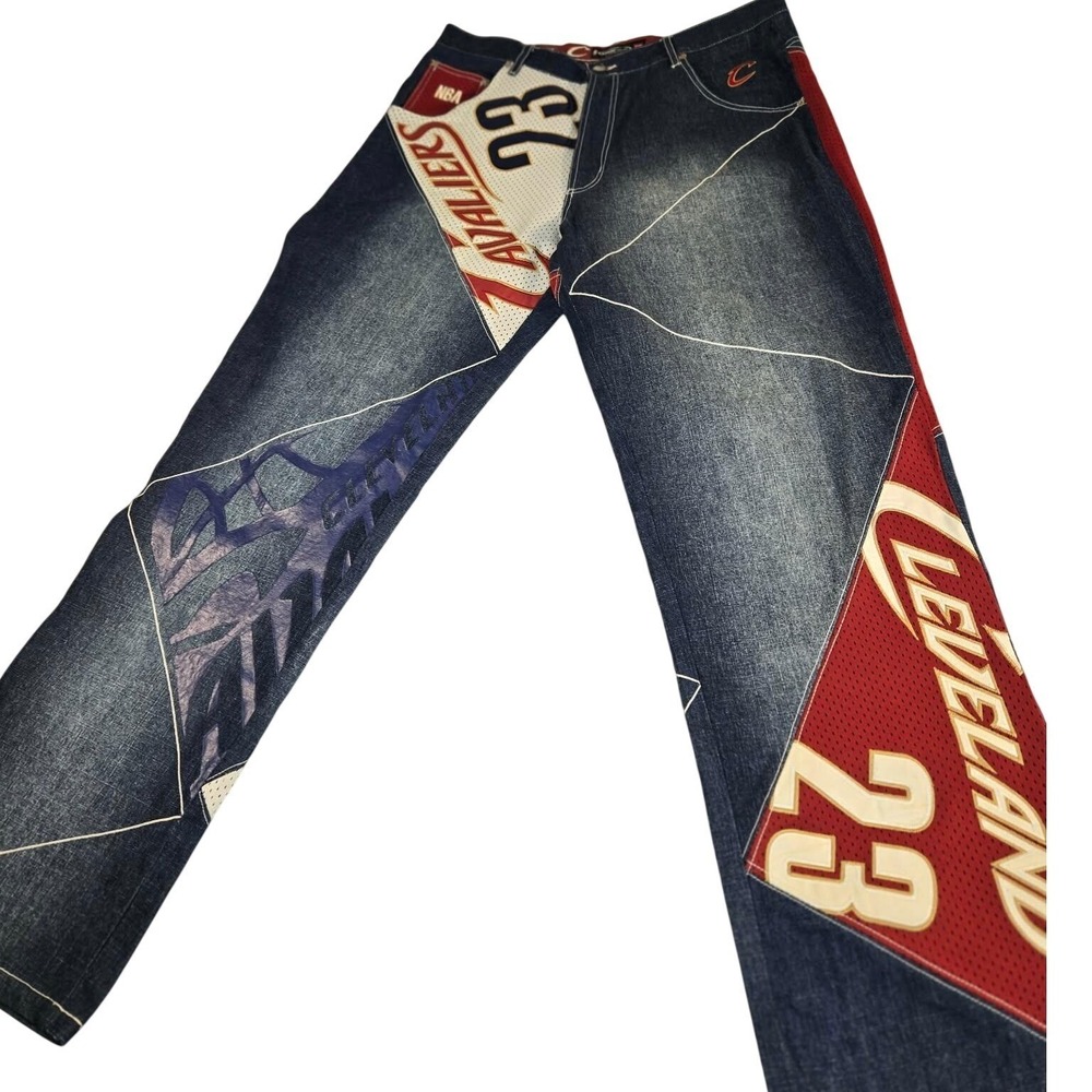 UNK Y2K Denim NBA Cleveland Cavaliers LeBron James Jeans Mens 36 Streetwear Vtg‎